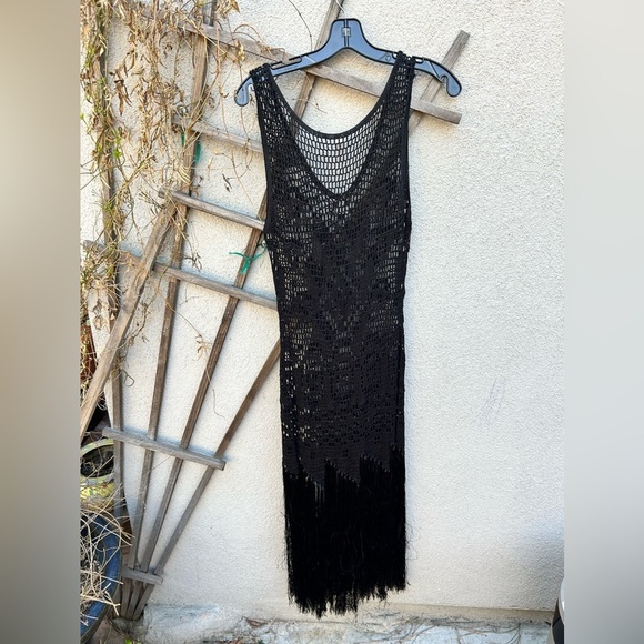 Rat and Boa Crochet Fringe Dress Black - Picture 5 of 5